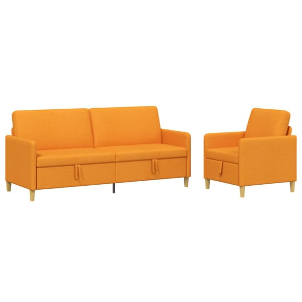 Soffgrupp med förvaring 2 pcs Mörkgul Polyester