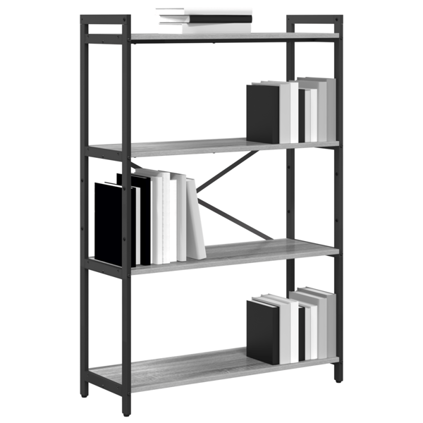 Hyllsystem Grå sonoma 80 x 30 x 120 cm Konstruerat trä