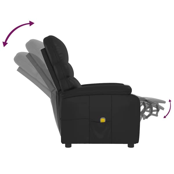 Massagefåtölj svart konstläder