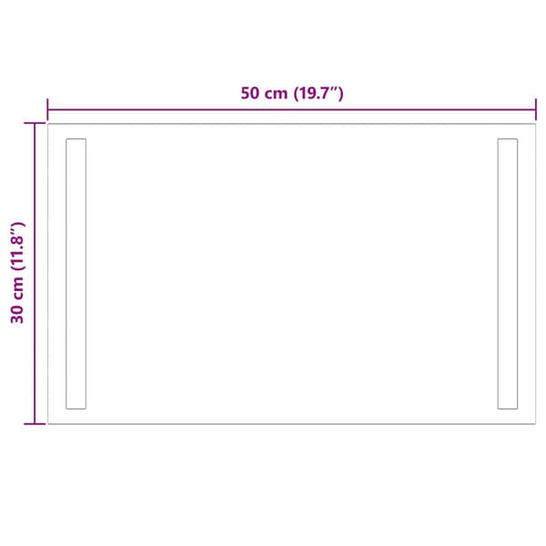 LED Badrumsspegel med spegel Transparent 50 x 30 cm härdat glas