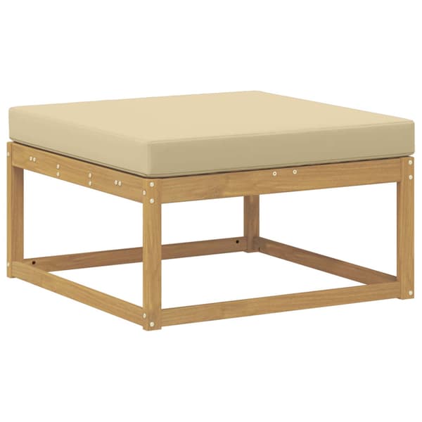 Utomhussoffset med kudde 4 pcs Vit och Beige Polyester