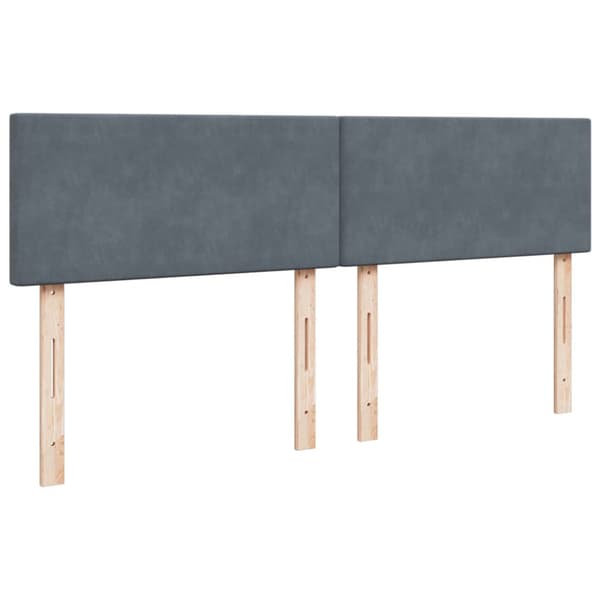 Ramsäng med madrass mörkgrå 180x200 cm sammet