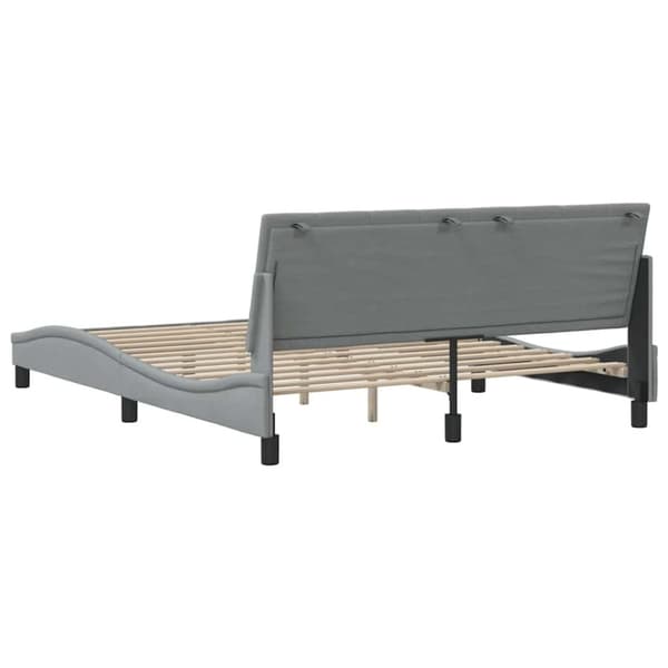 Bed Frame without Mattress "Hanko" Light Grey 160x200 cm Fabric