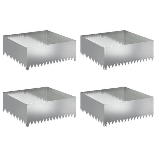 Kant för gräsmatta 4 pcs 100 x 100 x 35 cm Stål Silver
