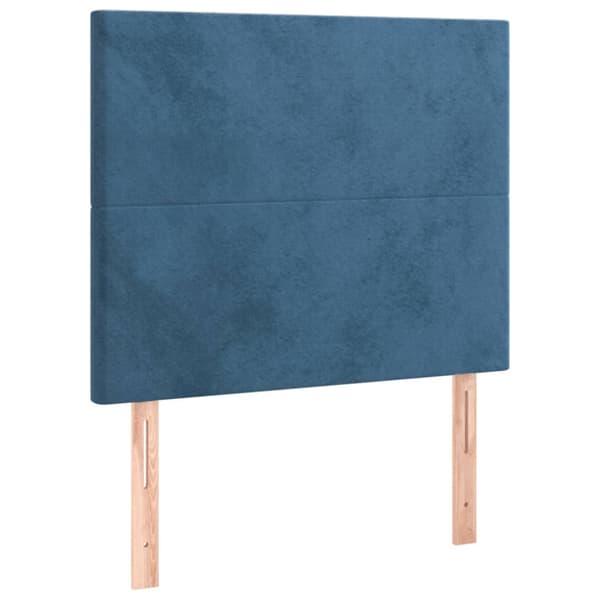 Ramsäng med madrass mörkblå 100x200 cm sammet