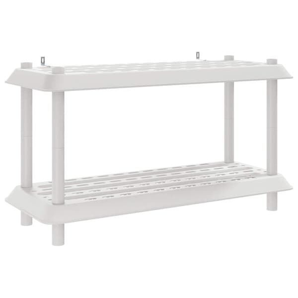 Hyllsystem 2 nivåer 100 x 40 x 55,5 cm PP Vit