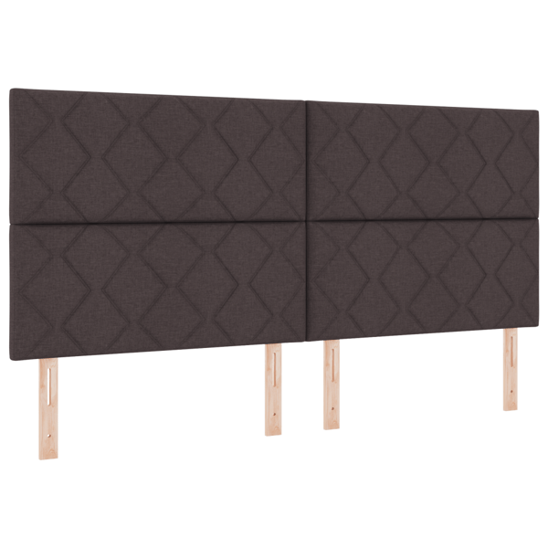 Bäddfjäder med LED-ljusslingor Brun 200 x 200 cm tyg