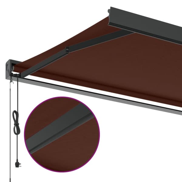 Markis automatiskt infällbar brun 350x250 cm
