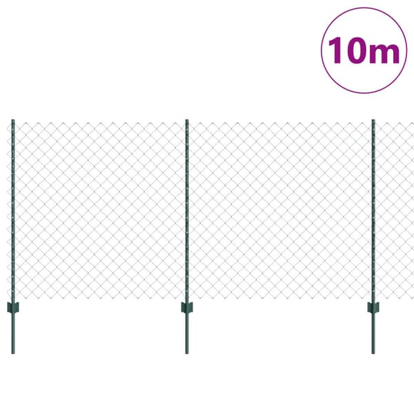 Stängsel med stolpe Grön 1,2 x 10 m Stål och PVC