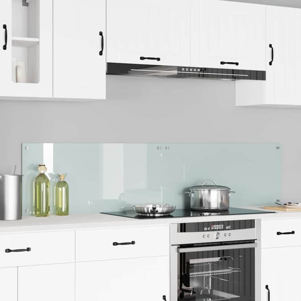 Köksskydd 2 pcs Vit 90 x 40 cm härdat glas