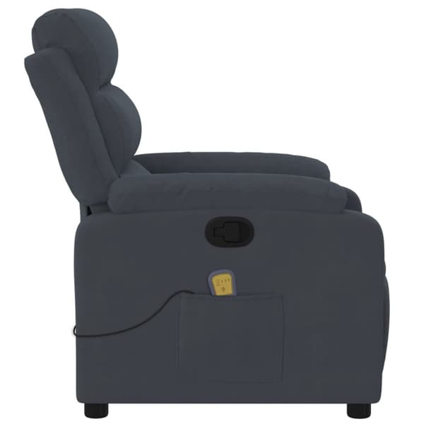 Massagefåtölj mörkgrå sammet