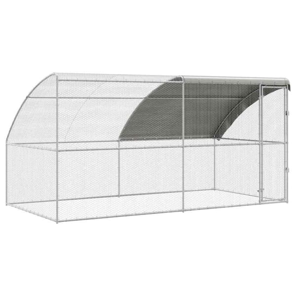 Hönshus 2 pcs Silver 400 x 200 x 200 cm Stål och PE