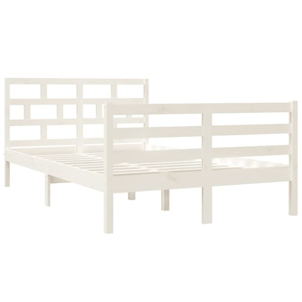 Sängram massiv furu 120x190 cm vit