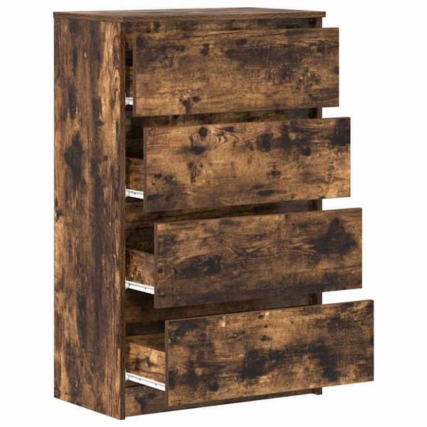 Byrå rökfärgad ek 60x35x98,5 cm konstruerat trä