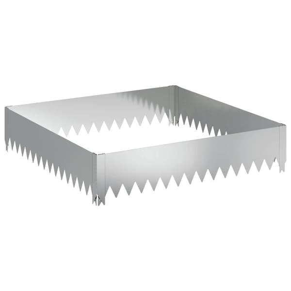 Kant för gräsmatta 4 pcs 100 x 100 x 20 cm Stål Silver