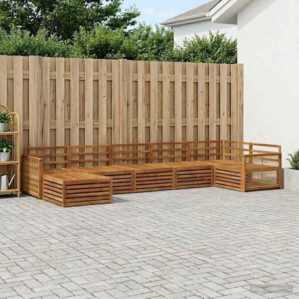Utomhussoffset 7 pcs Naturlig