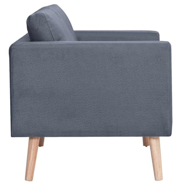 Soffa 2-sits tyg mörkgrå