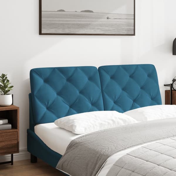 Headboard Cushion Blue 120 cm Velvet