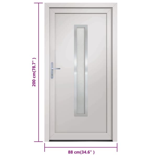 Ytterdörr vit 88x200 cm PVC