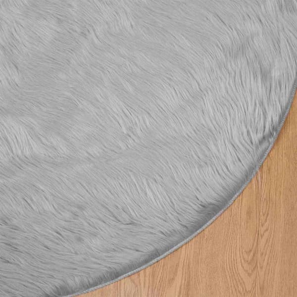 Fuskfäll matta TAFALLA Grå Ø 160 cm Polyester
