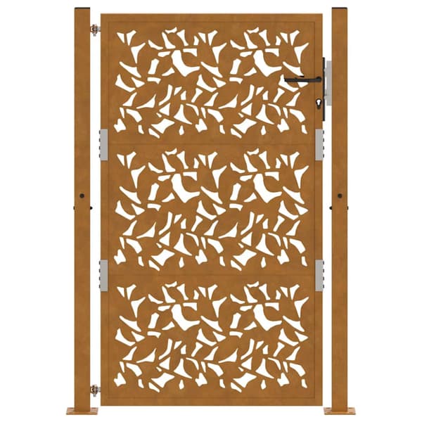 Trädgårdsgrind 100x150 cm väderbeständig stålbladsdesign