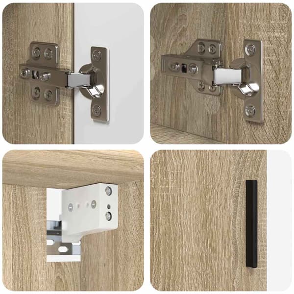 Badrumsmöbelset 2 pcs Sonoma-ek Konstruerat trä & Metall