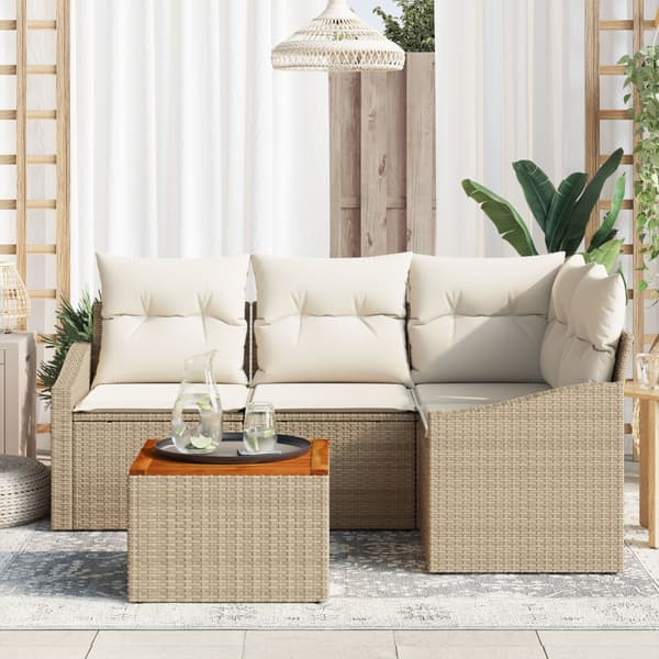 Trädgårdsoffset 5 st Beige konstrotting