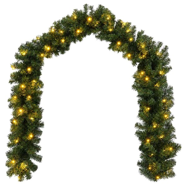 Mini-julgransset 120 cm 275 LED-lampor Varmvit PVC Grön