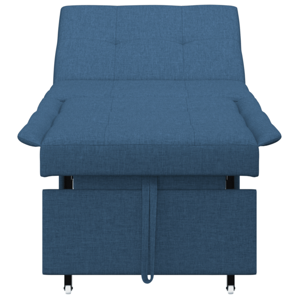 Pull Out Sofa Bed Blå 194 x 50 x 82 cm tyg