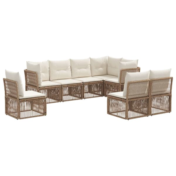 Trädgårdsoffset 8 pcs Beige konstrotting