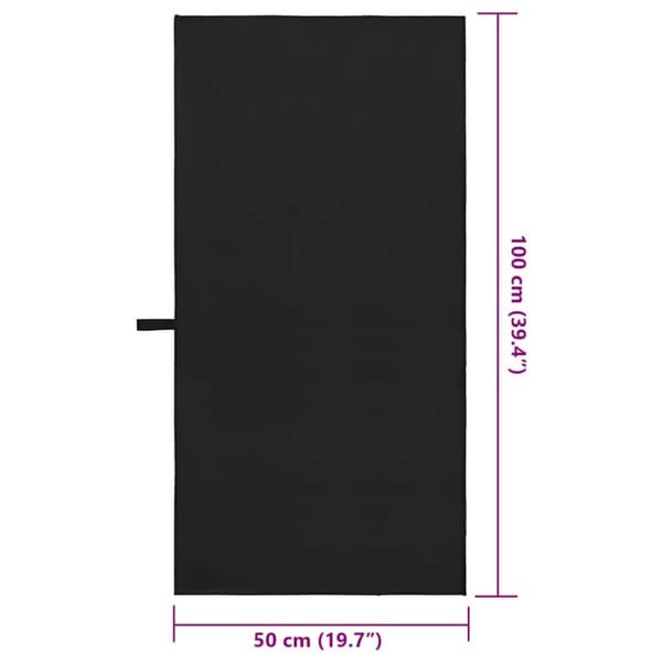 Sporthanddukar 2 pcs Svart 100 x 50 cm Polyester och polyamid