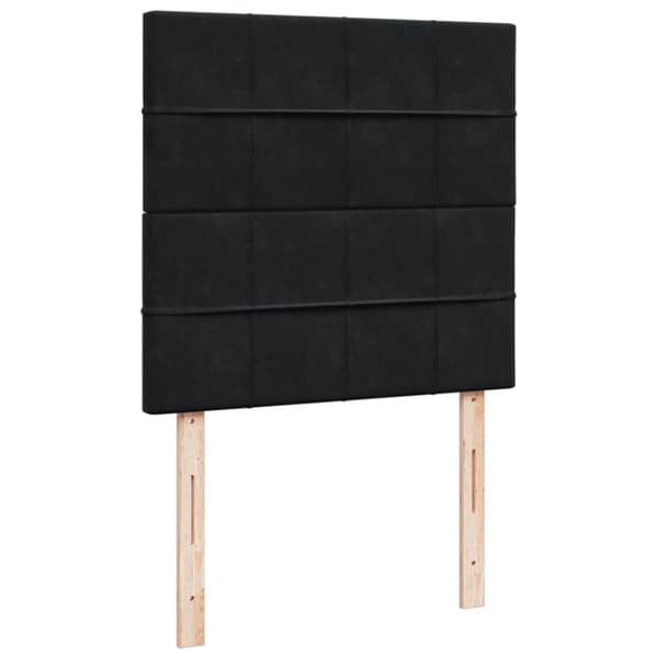 Ramsäng med madrass svart 90x200 cm sammet