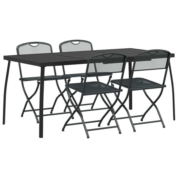 Utemöbelset 5 pcs Antracit Järn och stål