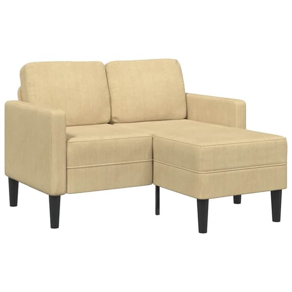 2-sitssoffa med schäslong L-formad grågrön 125 cm linne