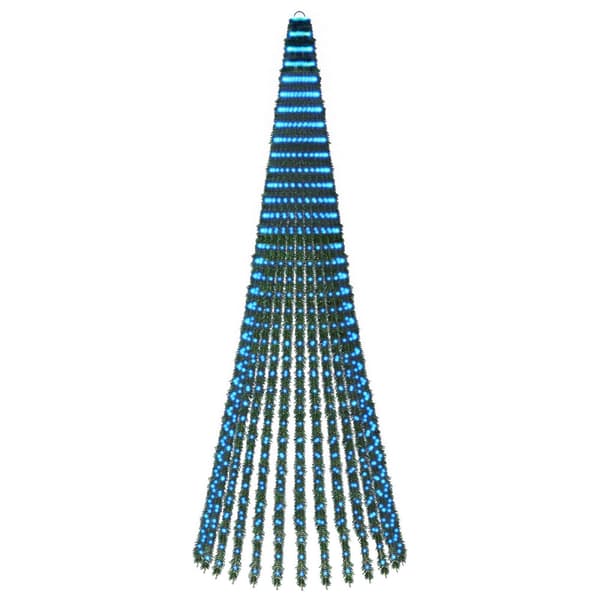 LED Julgran 370 cm 1008 LED-lampor Blå Stål Grön