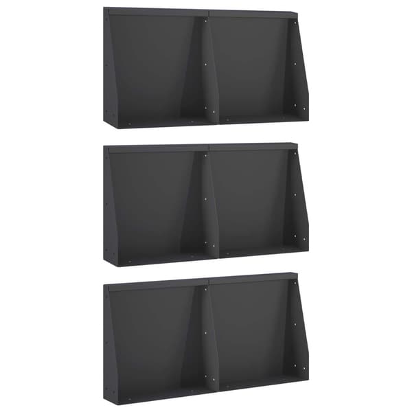 Stödvägg 6 st 40 x 12 x 30 cm Stål Svart