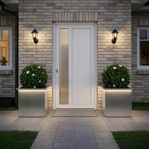 Odlingslåda med LED 2 st Silver 50 x 50 x 48 cm