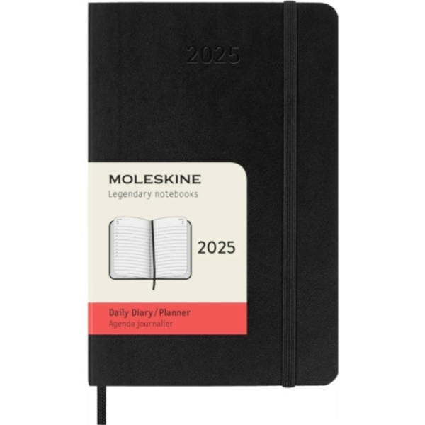 Moleskine 2025 12-Month Daily Pocket Softcover Notebook: Black