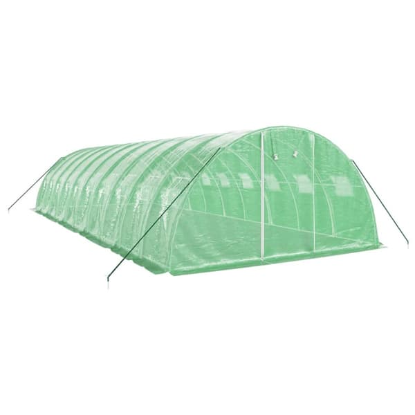 Växthus med stålram grön 40 m² 10x4x2 m