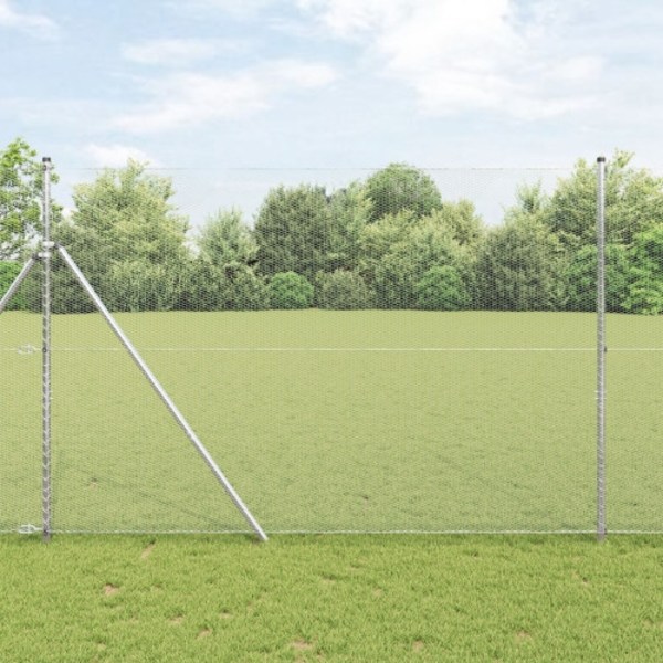 Sexkantigt Staket 1,6x10 m Galvaniserat Stål, vidaXL Staketpinnar 7 st Ø32 mm 210 cm Galvaniserat Stål