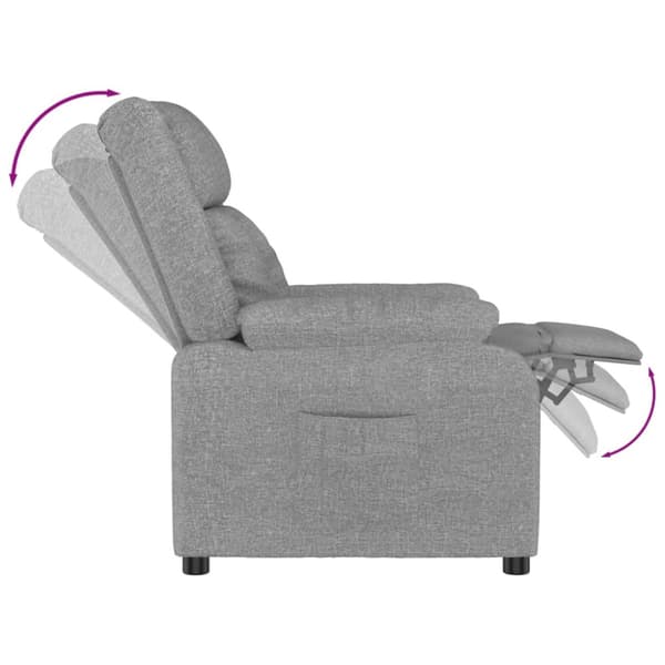 Reclinerfåtölj ljusgrå tyg