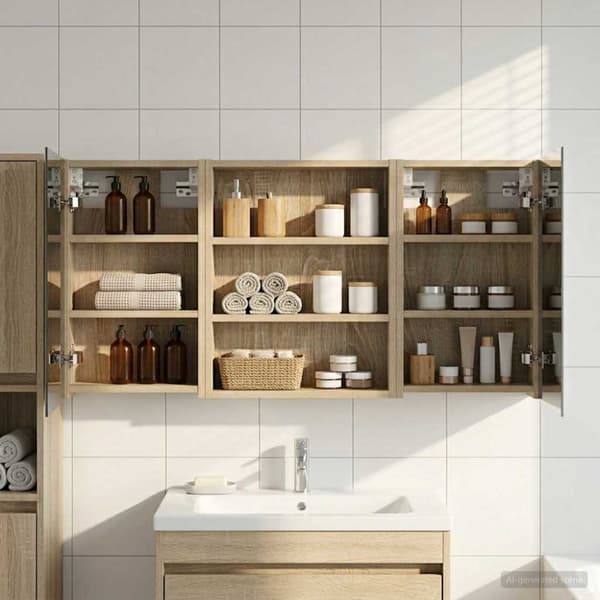 Badrumsskåpsset 3 st 100 x 10,5 x 50 cm Konstruerat trä
