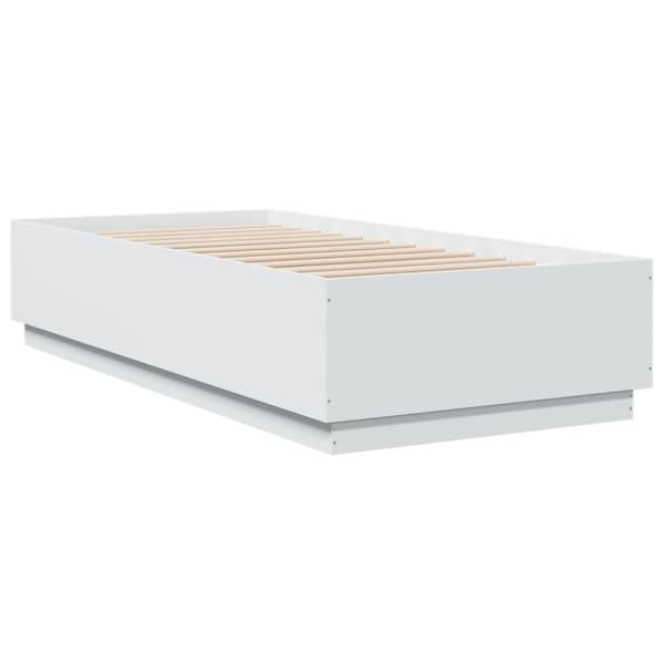 Sängram vit 90x200 cm konstruerat trä