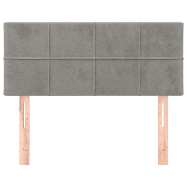 Sänggavel ljusgrå 100x5x78/88 cm sammet