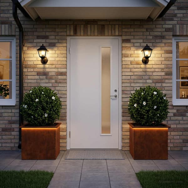 Odlingslåda med LED 2 st Rostig 50 x 60 x 48 cm