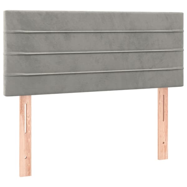 Ramsäng med madrass ljusgrå 80x200 cm sammet