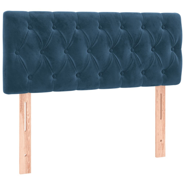 Ramsäng med madrass mörkblå 90x200 cm sammet