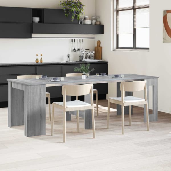 Matbord 240 x 85 x 75 cm Konstruerat trä Grå Sonoma Rektangulär