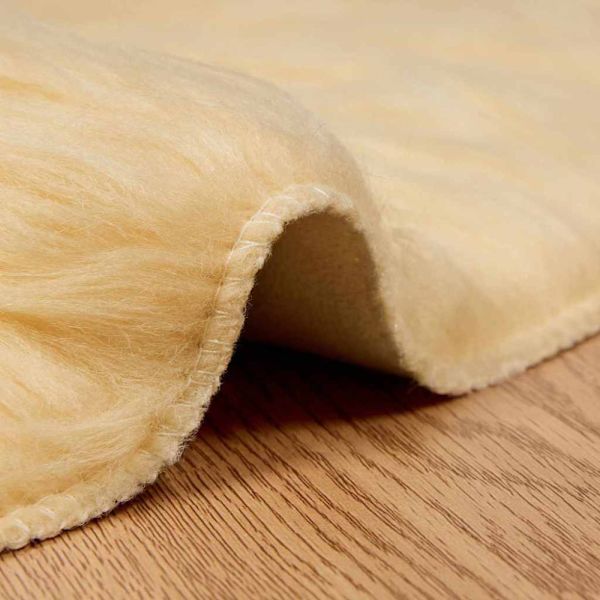 Fuskfäll matta TAFALLA Gräddvit Ø 200 cm Polyester