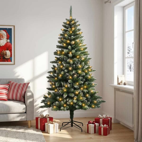 Plast Hingad Julgran 180 cm 300 LED-lampor Varmvit